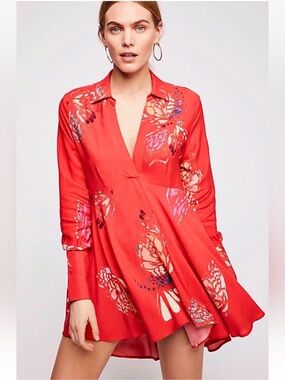 Free People Tunic Floral Pattern sz Medium